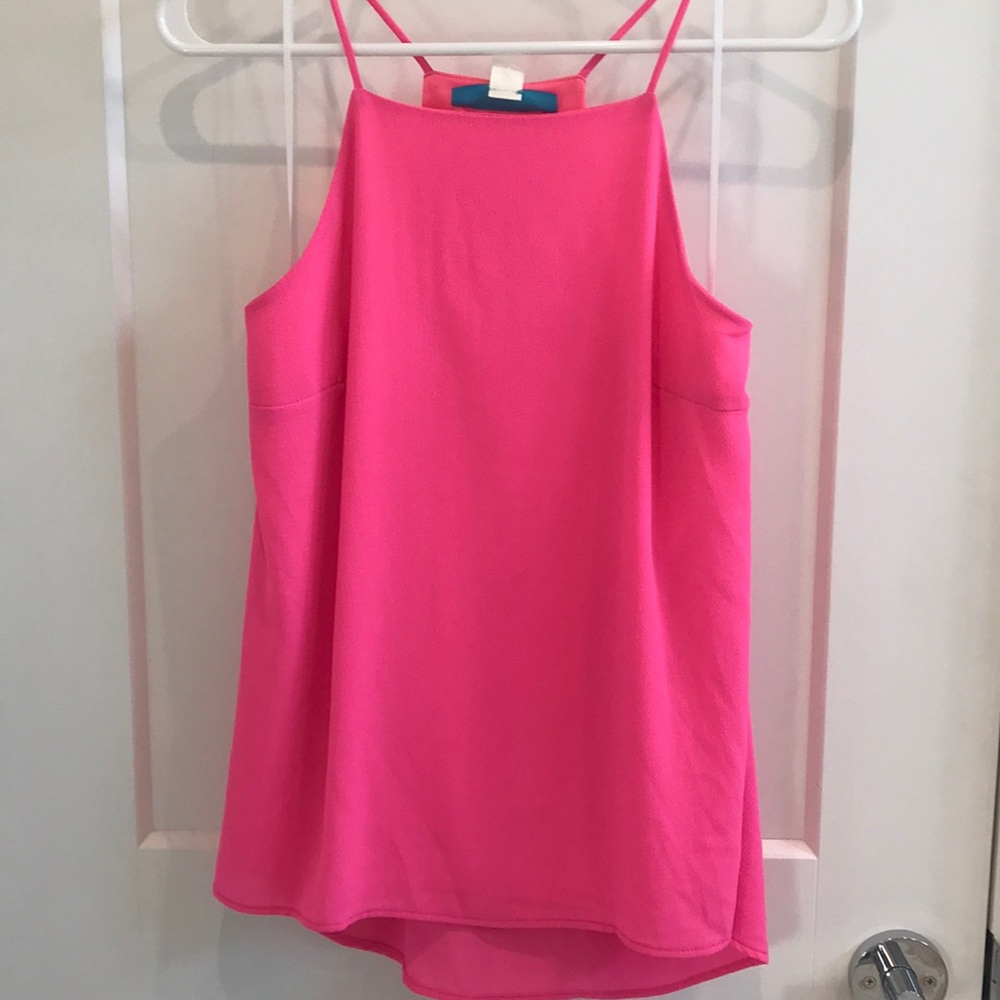 Hot pink strappy top